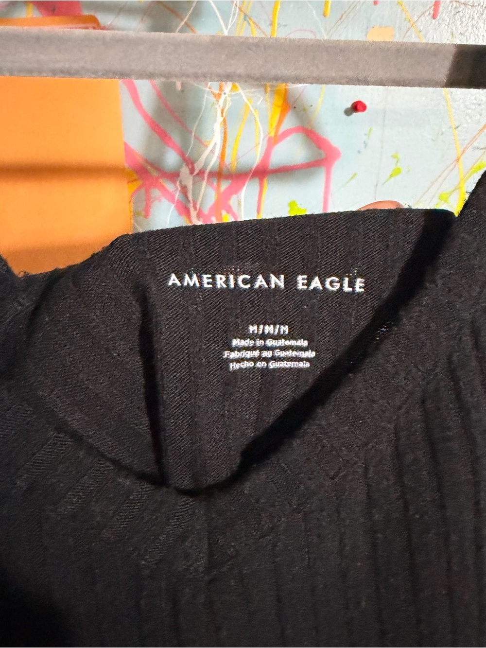 Black Ribbed V-Neck Tank - Picture 2 of 6